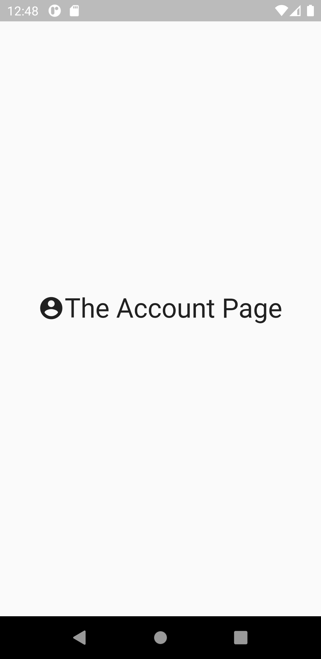 The Account page