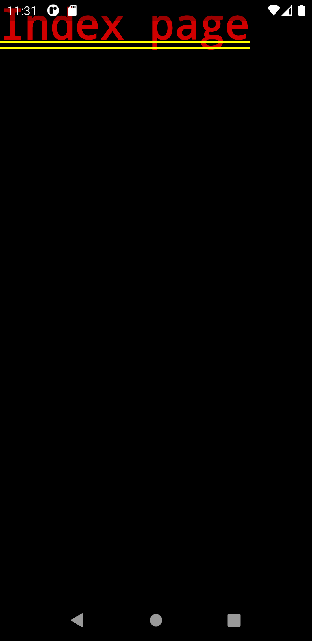 The index page scaffold