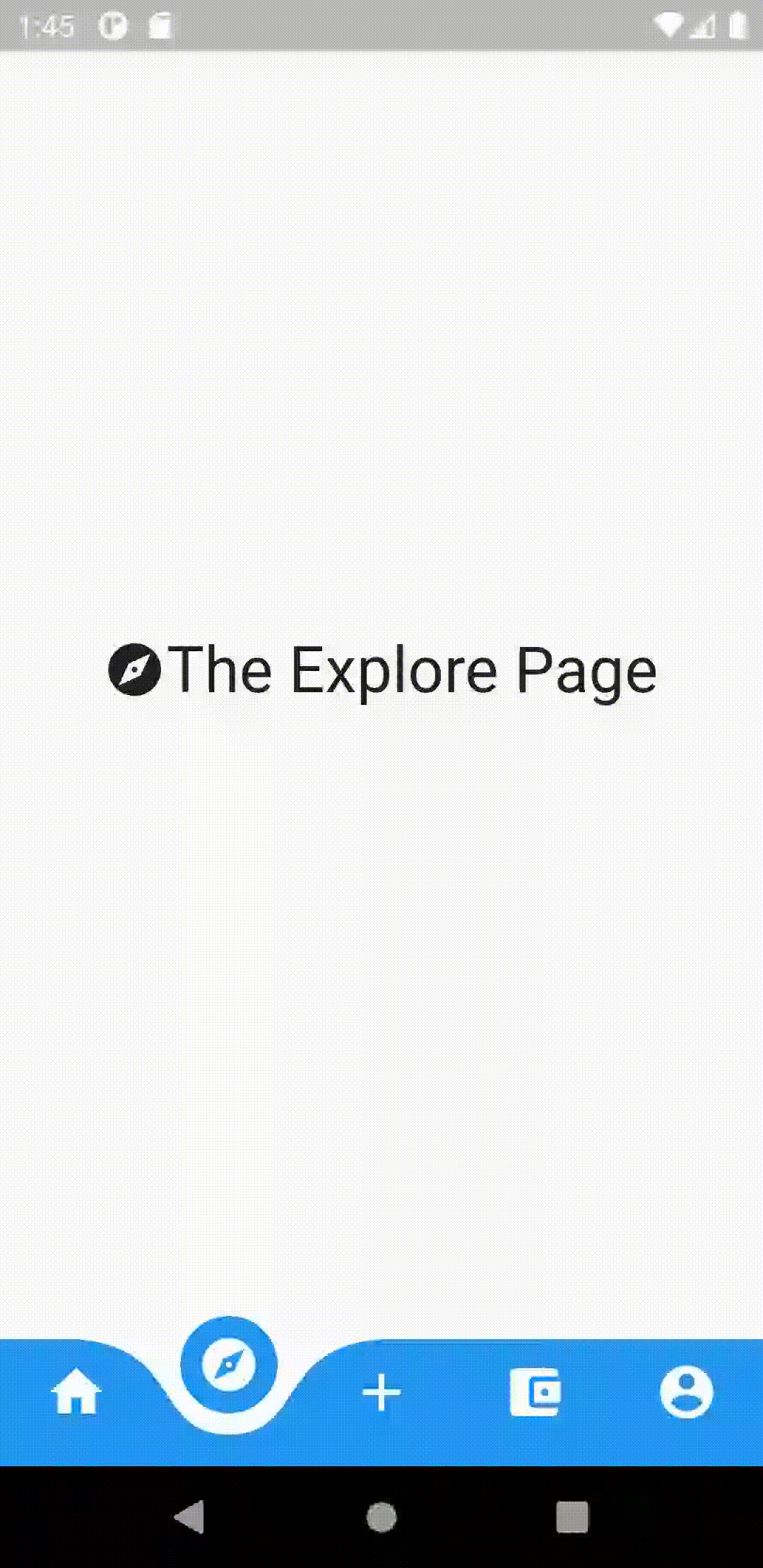 The curved navigation bar in action