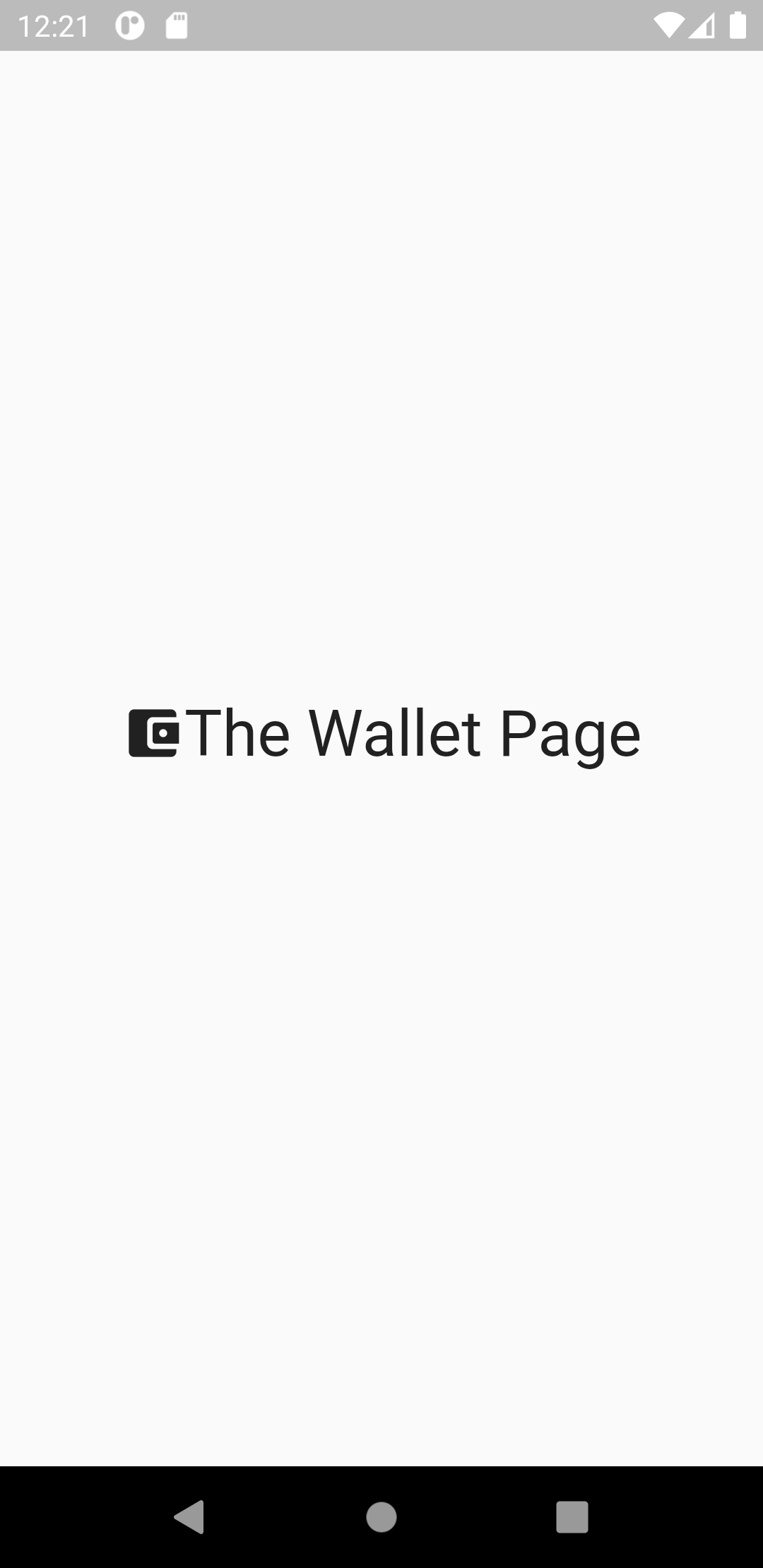 The Wallet page